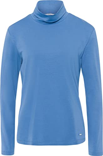 BRAX Damska bluza w stylu Camilla Fluid Basic, prosta koszulka z golfem, Iced Blue, 46