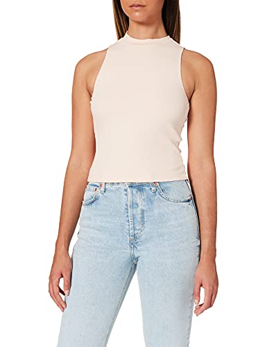 NA-KD Damska koszula prążkowana z dżerseju, Różowy - Dusty Pink, M