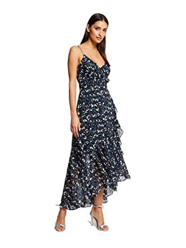 Morgan damska sukienka cienka ramiączka MI długa kreska RDOL niebieska T38, Niebieski, 36