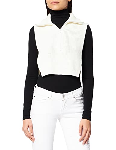 NA-KD Damska kamizelka z dzianiny z wysokim dekoltem, Off-White, XS