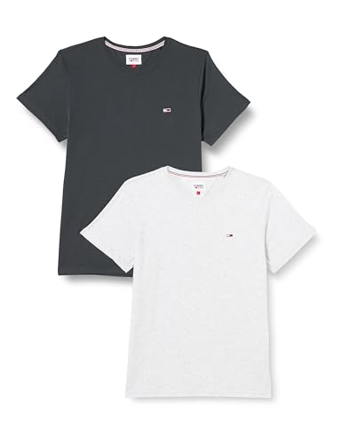 Tommy Jeans Dzianinowe topy S/S, Nowy węgiel drzewny/srebrno-szary Htr, XXL