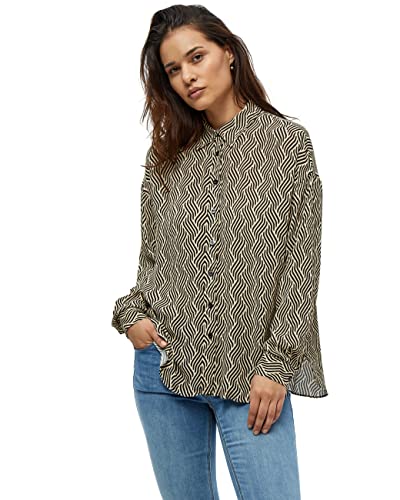 Desires Damska koszula z długim rękawem Amalie oversize, 9000p czarny nadruk, XXL