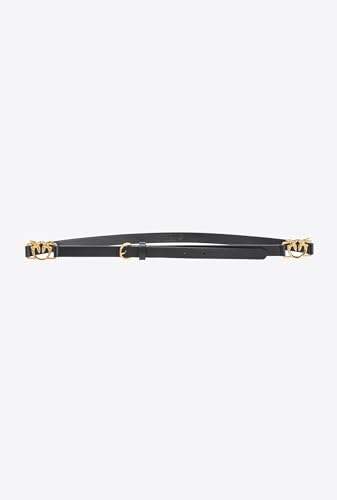 Pinko Love Micro Chain H1 Belt VITEL Pasek, Z99Q_Czarny-Antique Gold, S Kobiety, Z99q_czarno-antyczne złoto, S