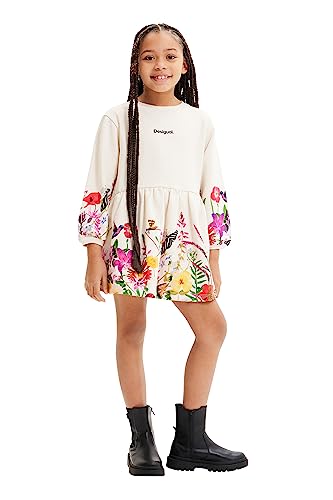Desigual Dziewczęca sukienka Vest_Lorena Casual, biały, 4 Lata
