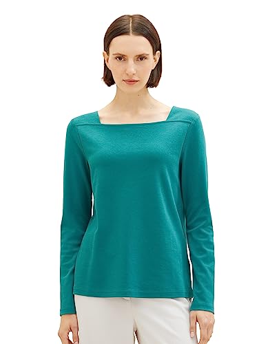 TOM TAILOR Damska koszulka z długim rękawem, 21178 - Ever Green, 3XL