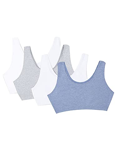 Fruit of the Loom Damski biustonosz sportowy Built-up (6 sztuk), Heather Grey/White/White/Blue Heather 4-pak, 36
