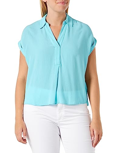 TOM TAILOR Damska bluzka ze strukturą marszczenia, 26007 - Teal Radiance, 34