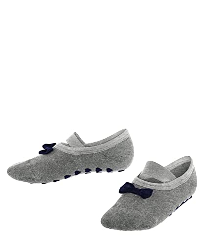 FALKE Uniseks - dzieci Kapcie Ballerina K HP Zrównoważona Bawełna z wypustkami na podeszwie 1 Para, Szary (Light Grey 3400), 31-34 (7-9 lata)