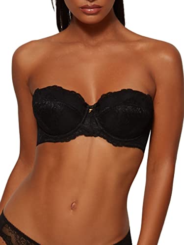 Gossard Damski biustonosz bez ramiączek Superboost Lace Strapless Bra, czarny, 80E