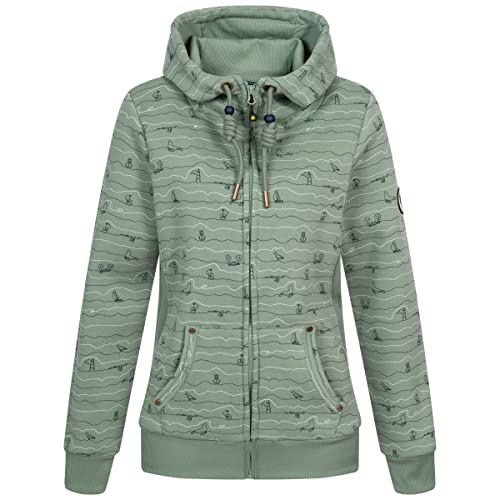 Ankerglut Damska bluza z kapturem bluza z długim rękawem #kotwica fala bluza z kapturem, Slate, 36