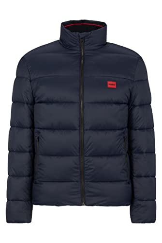 HUGO Męska kurtka pikowana Balto2241 Slim-Fit z czerwonym logo, Dark Blue405, M