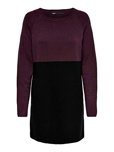 ONLY Sukienka damska Onllillo L/S KNT Noos, Windsor Wine/Stripes:w. Black, S