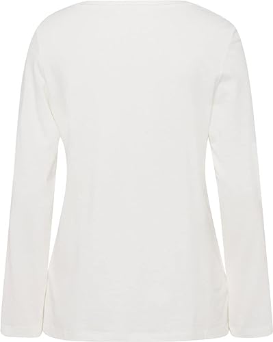 BRAX Damska koszula w stylu Collette Peached Single Jersey Solid Shirt, Ivory, 44