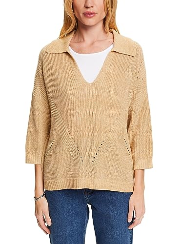 ESPRIT Sweter damski, 289 / piasek 5, XL