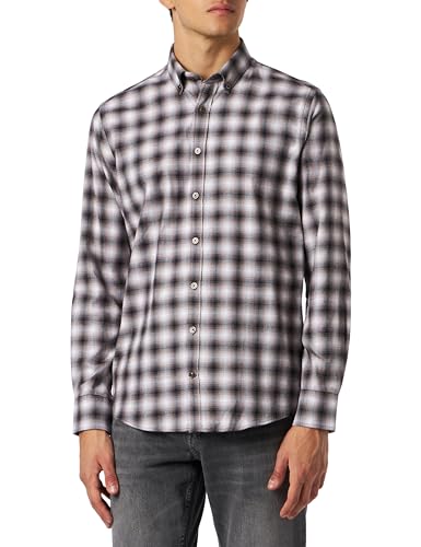 bugatti Męska koszula rekreacyjna, rękaw 1:1, brązowy-80, XL