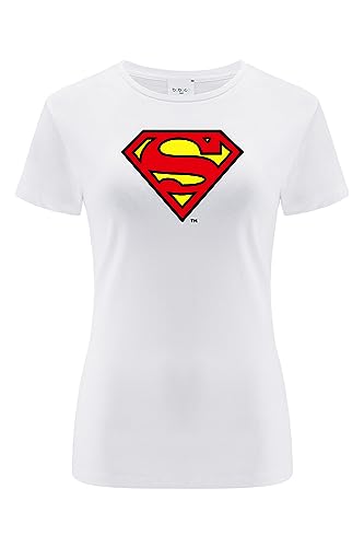 ERT GROUP oryginalny i oficjalnie licencjonowany DC biały t-shirt damski Superman 002, jednostronny nadruk rozmiar XXS, Superman 002 Biały, XXS