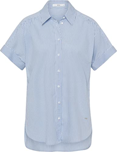 BRAX Damska bluzka w stylu Viv Cotton Stretch Stripes, Soft Blue, 36