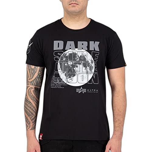 ALPHA INDUSTRIES Dark Side T-Shirt Koszulka męska, Czarny/Odblaskowy, L