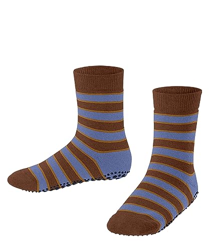 FALKE Unisex dziecięce skarpetki do kapci proste paski zrównoważona bawełna antypoślizgowe wypustki 1 para, brązowe (Rust 5141), 31-34, brązowy (Rust 5141), 31-34