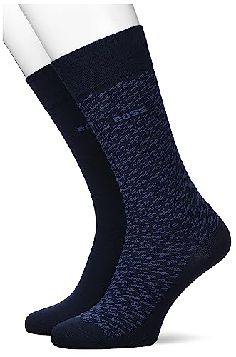BOSS Męskie skarpety 2P RS Minidiagonalne CC Regular Socks, Dark Blue, 40-46, ciemnoniebieski, 46 EU