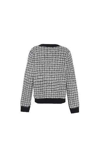 faina Damska kontrastująca karierka, mały pachnący kardigan wełniany biały, rozmiar XS/S, biały (wollweiss), XL