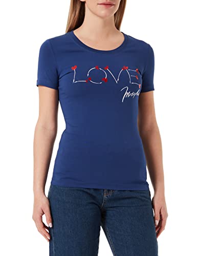 Love Moschino Koszulka damska obcisła, NIEBIESKI, 40