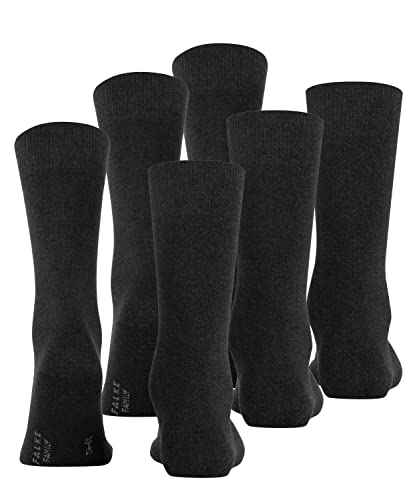 FALKE Mężczyźni Skarpety Family 3-Pack M SO Zrównoważona Bawełna jednokolorowe 3 Pak, Szary (Anthracite Melange 3080), 39-42
