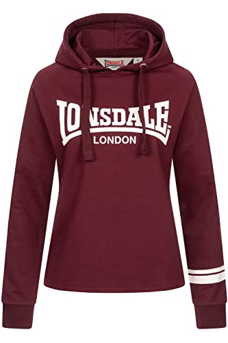 Lonsdale Damska bluza z kapturem CALLANISH, Oxblood/White, L 117404