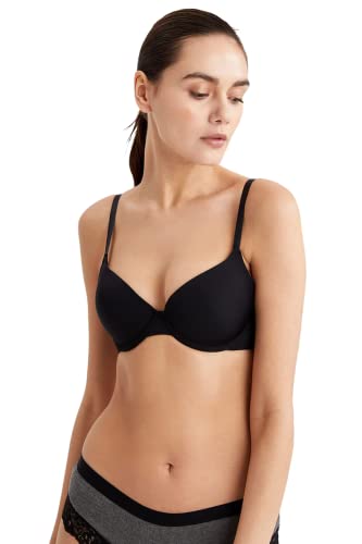 DeFacto Bralette koronkowy biustonosz damski - miękki i oddychający biustonosz (czarny, 75/B), czarny, 75B