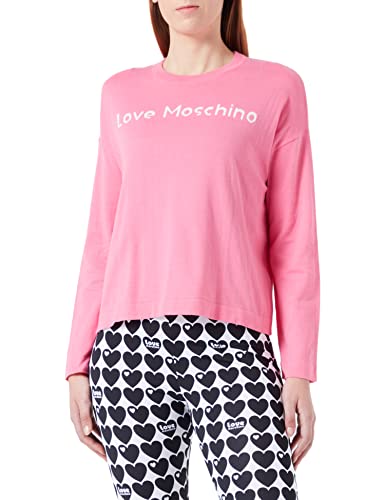 Love Moschino Damski sweter z długim rękawem z okrągłym dekoltem, Fuchsia, 42