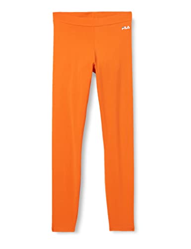 FILA Dziewczęce legginsy z logo SVELVIK, Celosia pomarańczowe, 146/152, Celosia Orange, 146/152 cm