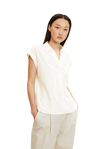 TOM TAILOR Damski Bluzka Basic 1032558, 28130 - Soft Buttercream, 46
