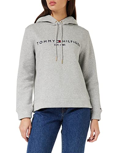 Tommy Hilfiger Damska bluza z kapturem Heritage Hilfiger Ls z kapturem, Jasnoszary Htr, XXS