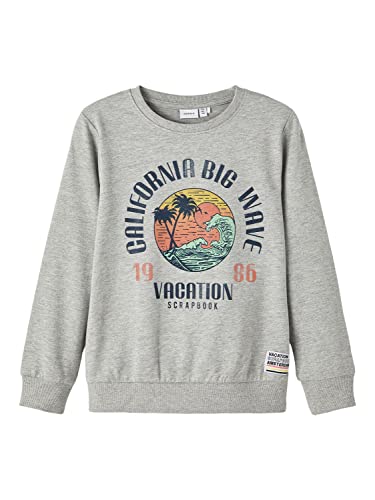 NAME IT Bluza chłopięca Nkmfakulle Ls Sweat Unb, szary melanż, 116