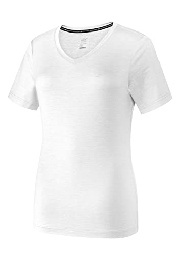 Joy Sportswear Zamira T-shirt damski z oddychającego elastanu, wysokiej jakości koszulka sportowa z krótkim rękawem z eleganckim dekoltem w serek, biały, 42-44