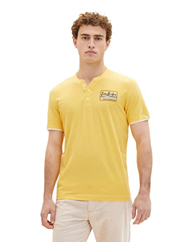 TOM TAILOR Koszulka męska 1036321, 16719-Corn Yellow, S, 16719 - żółty kukurydziany, S