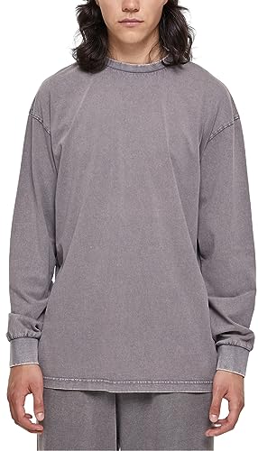 Urban Classics Heavy Boxy Acid Wash Długi rękaw Koszulka męska, Asfalt, 5XL EU