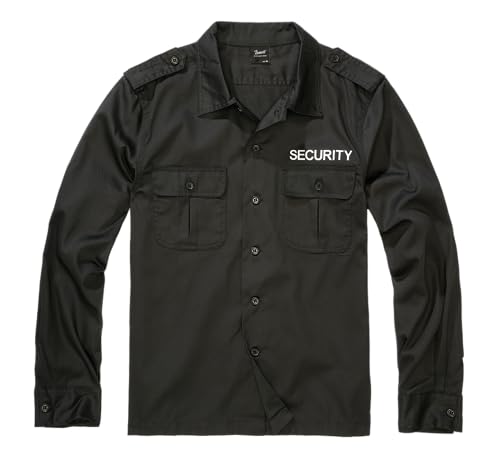 Brandit Męska koszula Security Us Short Klasyczna koszula, Czarny - długi rękaw, 3XL
