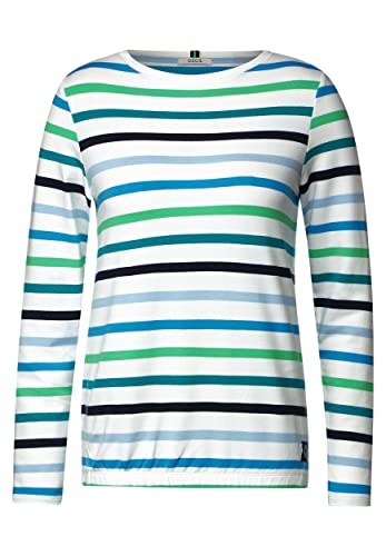 Cecil Damska koszulka B319112 z długim rękawem w paski, waniliowa biel, XXL, Vanilla White, XXL