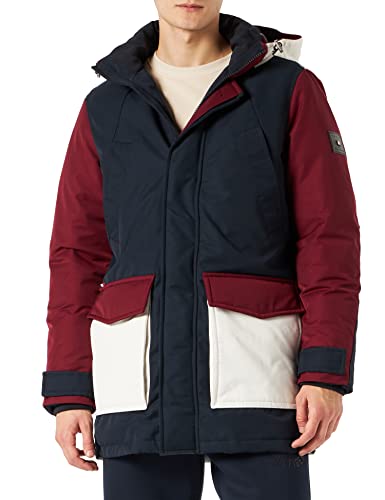 Tommy Hilfiger Męska kurtka puchowa Rockie bez futra puchowa parka, Blok kolorów pustynnego nieba, M