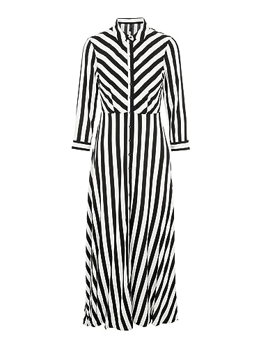YAS Damska sukienka Yassavanna Long Shirt Dress S. Noos, Czarne/paski: w białe paski, XXL