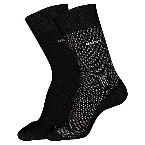 BOSS Męskie skarpety 2P RS MiniPattern CC Regular Socks, czarne, 40-46, czarny, 46 EU