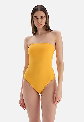 Dagi Damski strój kąpielowy, bez ramiączek, jednoczęściowy, żółty, 40