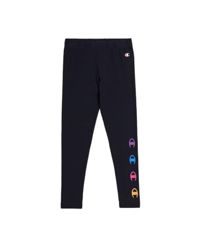 Champion Legacy Graphic Shop G-Cotton-Lycra Legginsy Dziewczyny i Dziewczyny, Czarny, 9-10 anni