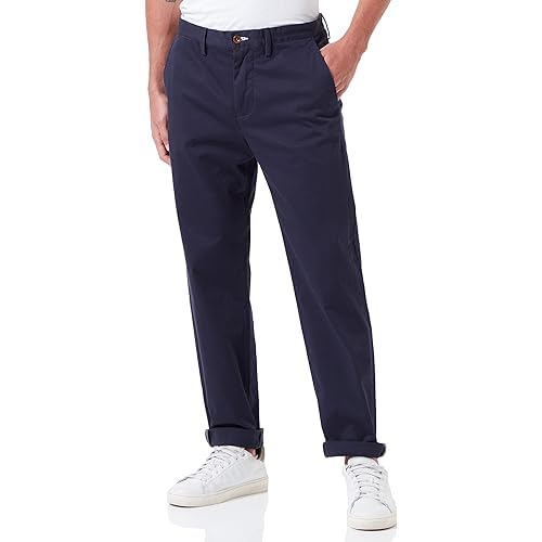 GANT Klasyczne spodnie męskie Regular Twill Chinos, czarne, Standard, czarny, 38W / 32L