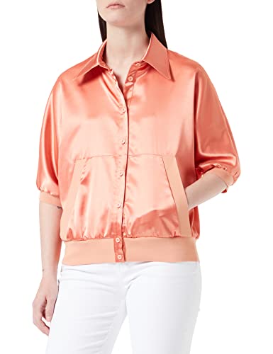 Love Moschino Damska koszula satynowa typu Relaxed Fit, Rosa, 42
