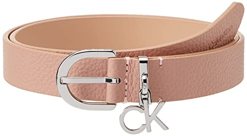 Calvin Klein Pasek damski Re-Lock Charm Buckle 2.5 cm Skórzany pasek, Beżowy (Cafe Au Lait), 90