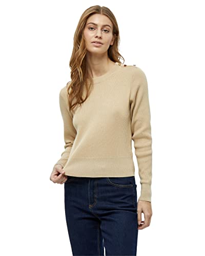 Peppercorn Damski sweter z guzikami Tana Rib, ciepły piasek, XL, Ciepły piasek, XL
