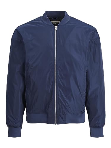 JACK & JONES Męska kurtka bomberka klasyczna, granatowy blezer, L