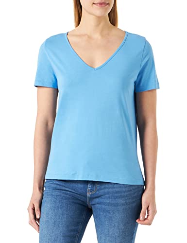 VERO MODA Vmpaula S/S V-Neck T-shirt Noos Sukienka, Little Boy Blue, M